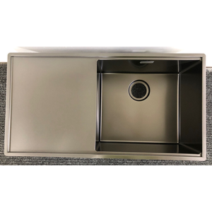 Abey Boutique Lugano Single Bowl Sink & Drainer - Black Pearl STQ450SRB