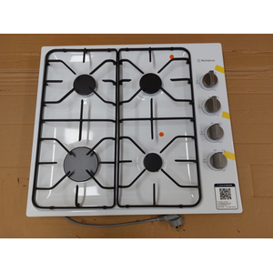 Westinghouse 60cm 4 Burner Natural Gas Cooktop White Enamel WHG640WC
