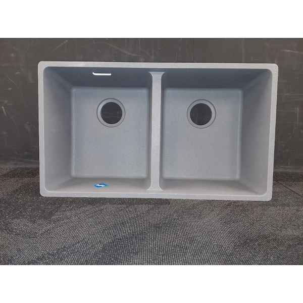 Franke Maris 350mm Double Bowl Flushmount Sink Stone Grey MRG220-35SG-B
