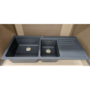 Blanco Bowl and 3/4 Inset Sink with Right Hand Drainer Rock Grey NAYA8SGK5