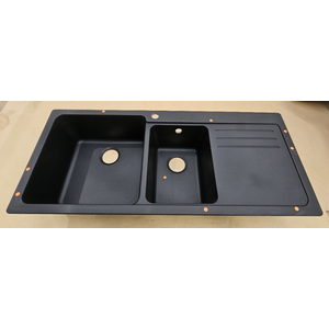 Blanco Bowl and 3/4 Inset Sink with Right Hand Drainer Black NAYA8SBK5