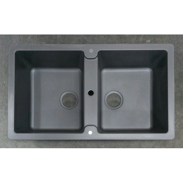 Abey Schock Typos N200 Double Bowl Sink with No Taphole - Nero TN200N-NTH