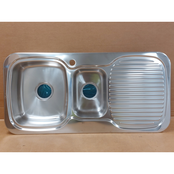 Oliveri Lakeland 1 and 1/2 Bowl Right Hand Drainer Sink LL126