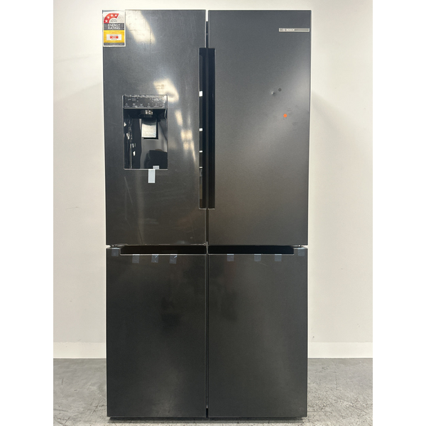 Bosch Series 6 574L French Door Fridge with Plumbed Ice and Water Brushed Black Steel KFD96AXEAA