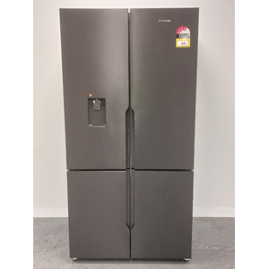 Westinghouse 564L French Door Fridge with Non-Plumbed Water Dispenser and Ice Maker Matte Charcoal Black WQE5760BB