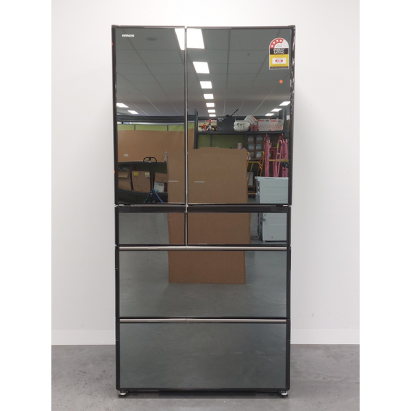 Hitachi 735L Multi Drawer French Door Refrigerator Crystal Black Glass R-ZX740RAXK