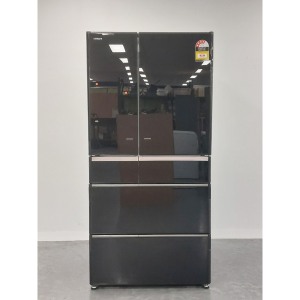 Hitachi 735L Multi Drawer French Door Refrigerator Crystal Black Glass R-ZX740RAXK