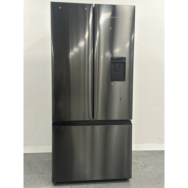 Fisher & Paykel Series 7 511L French Door Fridge With Ice and Water Black Stainless Steel RF505ANUB1