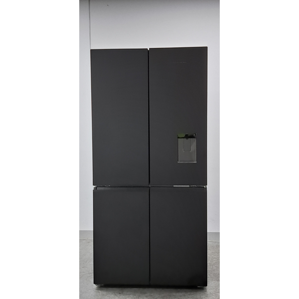 Fisher & Paykel Series 7 690L Quad Door Refrigerator with Ice and Water Matte Black Glass RF730QZUVB1